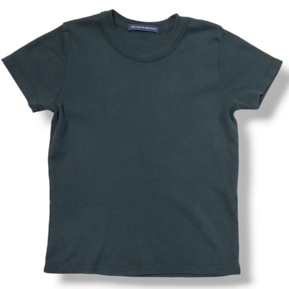 BRANDY MELVILLE Dark Green Cotton Cropped Shirt One Size - Picture 9 of 10